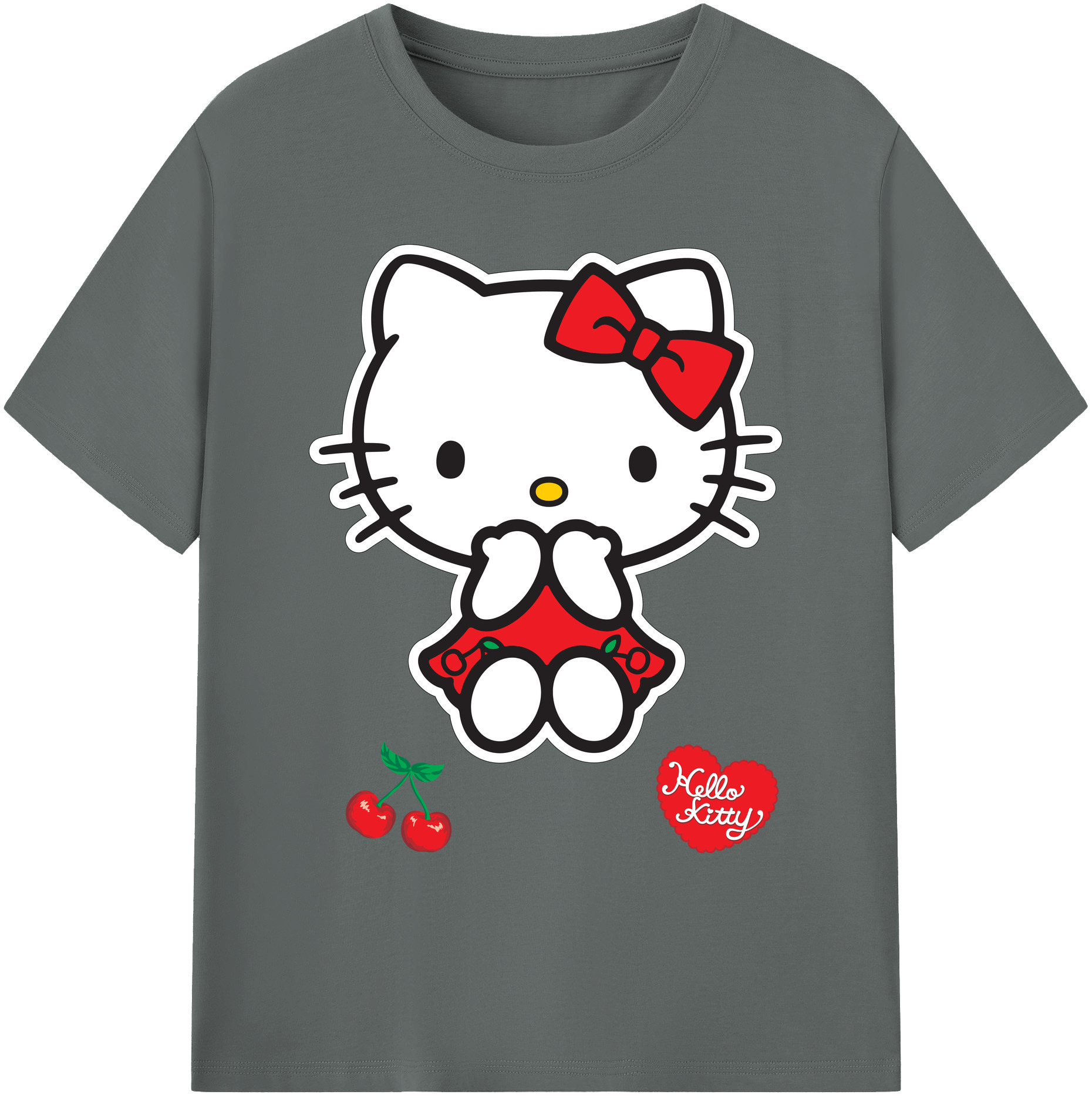 （画像用） Hello Kitty ハローキティ 綿100％ メンズ半袖Tシャツ｜肌触りやわらか＆通気性